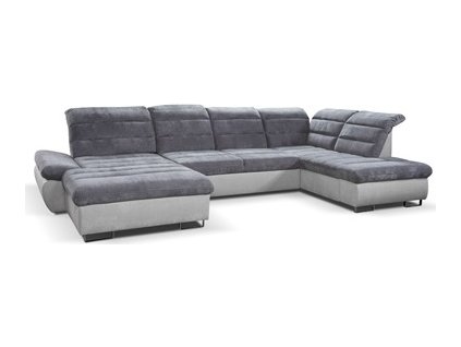 ROMANTIKA U -(ROMA) OSBL-3F-OSP -PRAVÁ sedací souprava , látka SVĚTLE ŠEDÁ/TMAVĚ ŠEDÁ korpus MISTERIO 80 /sedák, opěrák MISTERIO 90  kolekce (ST) - "STA" (K250-Z) NOVÁ LÁTKA