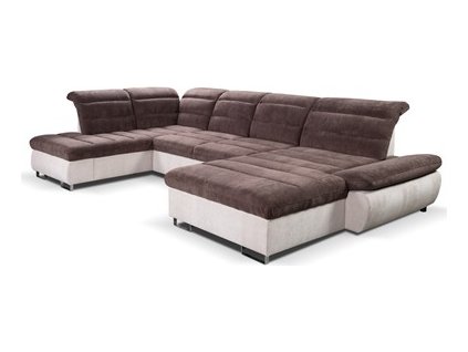 ROMANTIKA U -(ROMA) OSL-3F-OSBP -LEVÁ sedací souprava , látka SMETANOVÁ/ČOKOLÁDOVÁ korpus MISTERIO 03 /sedák, opěrák MISTERIO 99,  kolekce (ST) - "STA" (K250) NOVÁ LÁTKA