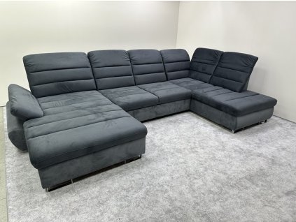 ROMANTIKA  U -(ROMA) OSBL-3F-OSP - sedací souprava korpus ONTARIO 19 tm.šedá /sedák, opěrák MANILA 19 tm. šedá - kolekce (ST) - "STA" (Z) VZORNÍK B-Davis***VÝPRODEJ