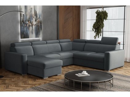 Sedací souprava Petrit U levá Paros tmavě šedá