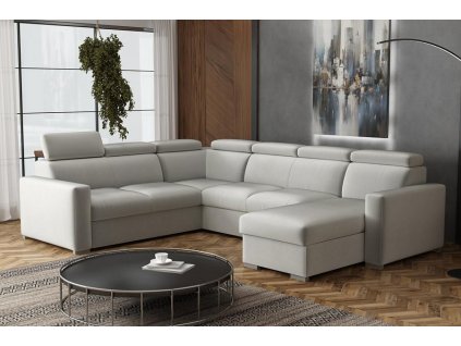 Sedací souprava Petrit U pravá Paros světle šedá