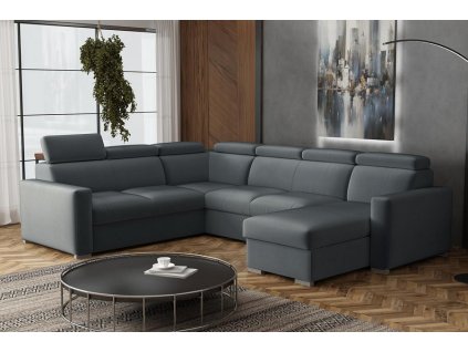 Sedací souprava Petrit U pravá Paros tmavě šedá