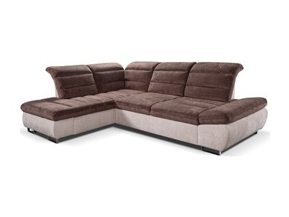 ROMANTIKA MAXI roh s opěrkou (ROMA)  OSL-3FBP- levá sedací souprava,látka SMETANOVÁ/ČOKOLÁDOVÁ korpus MISTERIO 03 /sedák, opěrák MISTERIO 99 - kolekce (ST) - "STA" (K250) NOVÁ LÁTKA