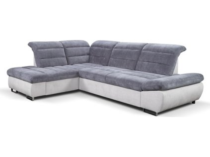 ROMANTIKA MAXI roh s opěrkou (ROMA) OSL-3FBP- levá sedací souprava,látka SVĚTLE ŠEDÁ/TMAVĚ ŠEDÁ korpus MISTERIO 80 /sedák, opěrák MISTERIO 90 - kolekce (ST) - "STA" (K250) NOVÁ LÁTKA