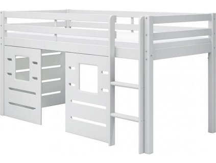 Vyvýšená postel Actim s panely Treehut bílá