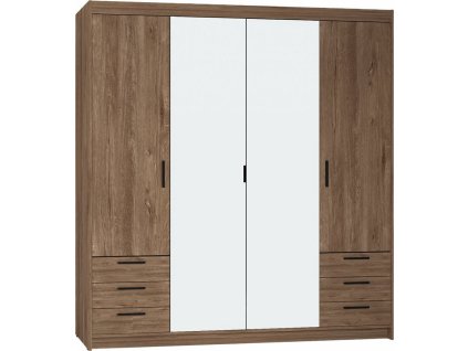 Skříň Enja 4D6S se zrcadlem dub lefkas