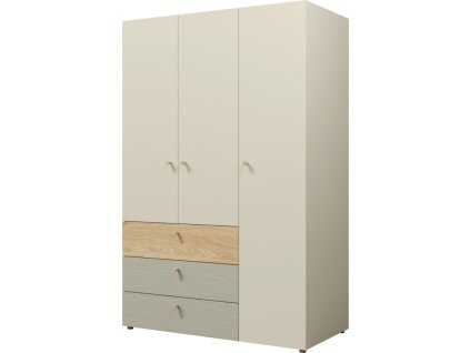 Skříň Yuva R1 béžová/dub/eukalyptus