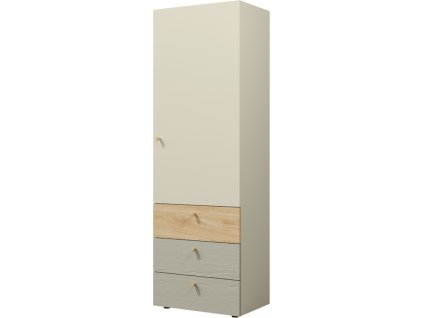 Skříň Yuva R4 béžová/dub/eukalyptus