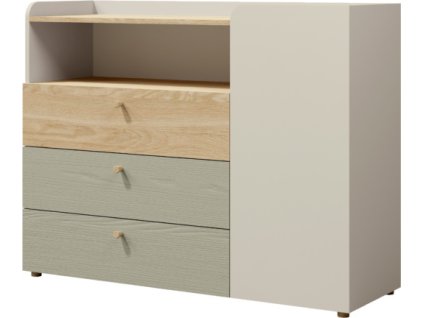Komoda Yuva R9 béžová/dub/eukalyptus