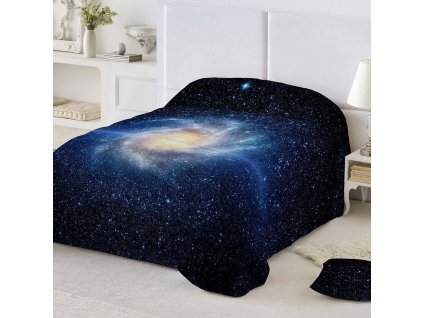Přikrývka z mikrovlákna s potiskem Galaxie 200g/m2 (Velikost 220x240 cm)