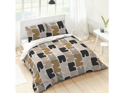 Povlečení s potiskem Block, bavlna (Velikost povlak na přikrývku 240x220 cm)