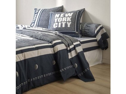 Povlečení Manhattan s potiskem New-York, polybavlna (Velikost povlak na polštář 65x65 cm)
