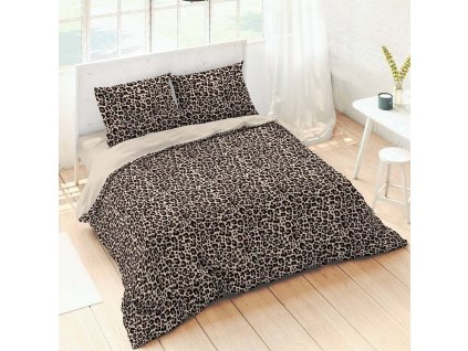 Bavlněné povlečení Leopard s potiskem (Velikost povlak na přikrývku 140x200 cm)