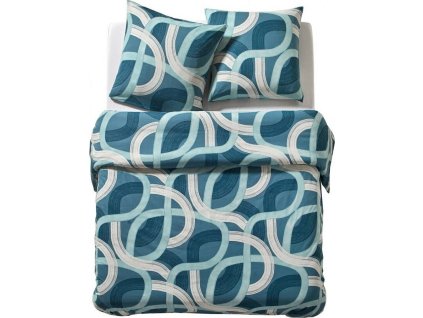 Bavlněné povlečení Ulysse s grafickým vzorem (Velikost dvoulůžko 240x220 + 2x63x63 cm)