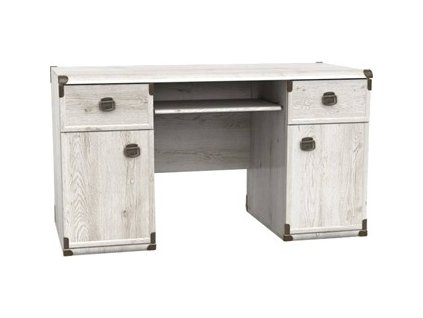 INDIANA II NEW - Psací stůl JBIU 2D2S/140 , lamino borovice bílá (MONTANA 007JBIU 2D2S/140= 4 BALÍKY )(UG) (K150) NOVINKA