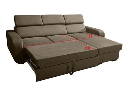 ELIZA rohová UNI - sedací souprava látka MANILA 03 - šedohnědá (2F+OTM=2BALÍKY) - kolekce "E" (D) (K250) NOVINKA