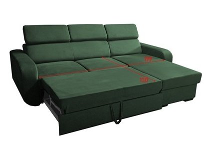 ELIZA rohová UNI - sedací souprava látka MANILA 35 - tmavě zelená (2F+OTM=2 BALÍKY) - kolekce "E" (D) (K250) NOVINKA