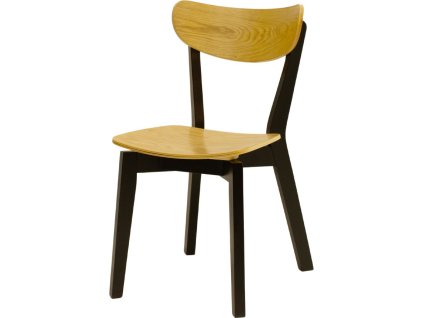 Židle KATEŘINA buková s dubovým sedákem a opěrákem černá/bílá (Kateřina variace ČERNÁ)