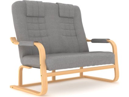 BRADOP Pevné dvojkřeslo DEIV (Dřevěná část křesla PŘÍRODNÍ, POTAHOVÁ LÁTKA ASTON 571)