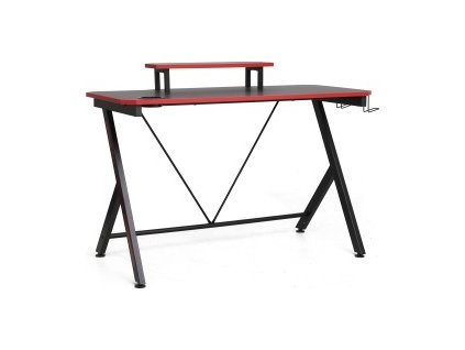 GAME II new č.202 - PSACÍ STŮL černá//červená/černý kov (S) (B202C=1balík) (K150)