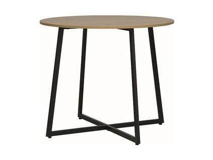 TRENDY LUNAS -jídelní stůl kulatý 90 - lamino DUB/ noha černá mat ( LUNADC)  (S) (K150-E)