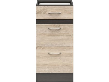 JUNONA D3S/40/82 BBL wenge/dveře dub sonoma ( BEZ PRAC. DESKY )   / 4BAL/