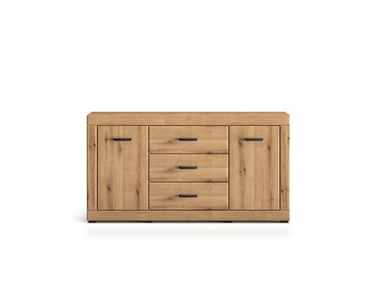 DAKAR 04 - Komoda 2D3S,lamino Dub pobřežní/dveře a lišty MDF (ML) (DORA04=2BALÍKY) (K150-E) NOVINKA