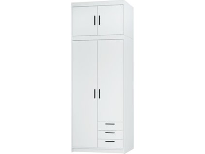 EVERLY 2D3SN - skříň S NÁDSTAVCEM - Bílá (ELENA WH02 3S+NAEL WH02) "LP" (K150-Z)