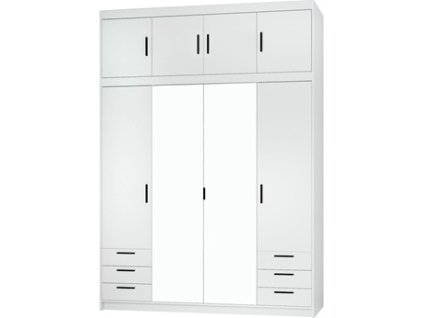 EVERLY 2D2L6SN - skříň se zrcadly a 6 šuplíky S NÁDSTAVCEM Bílá (ELENA WH04 6S+NAEL WH04=6BALÍKŮ) "LP" (K150)