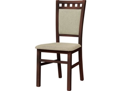 DENIS (LOTOS) - jídelní židle -OŘECH TMAVÝ(DUB TMAVÝ)/ látka světle hnědá SS 05,  kolekce "FN" (K150)