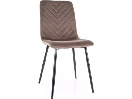 TRENDY DIREN -  jídelní židle látka CAPUCINO - Bluvel 38 / kov černá (DARENVCCA)(S) (K150-E)