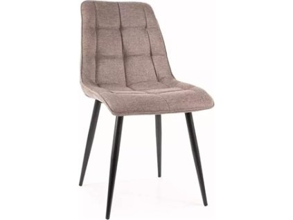 TRENDYCHICAGO BREGO -  jídelní židle látka BÉŽOVÁ č.34 /nohy černý kov (CHICBRCBE) (S) (K150-E)