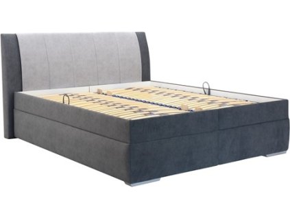 BEATA 2 (BEATRIX 2) š.180 postel s úp a s rošty boční výklop,GRAFITOVÁ/SVĚTLE ŠEDÁ - korpus a lem čela CD22/ střed čela CD18(CLOUD 97/CLOUD 81), noha stříbrná kolekce "FN" (K250)