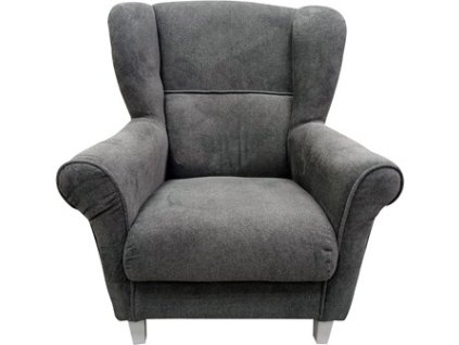 KRISTIÁN křeslo  - tmavě šedá Brooklyn anthracite /dř. bílá (FE) - kolekce "E" (K250)