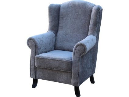 LEONARDO NEW křeslo - ŠIRŠÍ - šedá Perfect Harmony 82 , nožky wenge  - kolekce "E" (FE) (K250-Z) NOVÁ LÁTKA