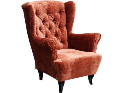 LUDWIG -křeslo ,látka Perfect Harmony 52 - teracotta /nohy wenge  kolekce - "E" (FE) (K250-Z) NOVÁ LÁTKA