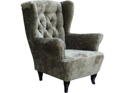 LUDWIG -křeslo ,látka Perfect Harmony 39 - zelená /nohy wenge  kolekce - "E" (FE) (K250-Z) NOVÁ LÁTKA