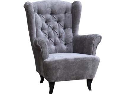 LUDWIG -křeslo ,látka Perfect Harmony 82 - šedá /nohy wenge  kolekce - "E" (FE) (K250-Z) NOVÁ LÁTKA