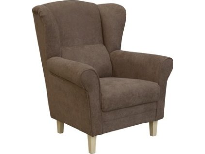 KLIPOS (CLIP) - křeslo látka hnědá AS05/ nožky dub sonoma, kolekce "FN" (K250)