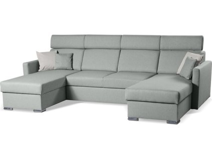 SANTORINI U - OTT2OTT, sedací souprava UNI - látka tm. šedá WIND 89 / polštářky WIND 84 sv. šedá (SLIM U - OTT2OT) kolekce "MP" (K250-S) NOVINKA
