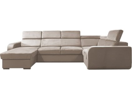 ELIZA U - Pravá - sedací souprava látka MANILA 02 - béžová (PANORAMIC BOTM+2F+Rr+1B) -  (D) (K250)novinka