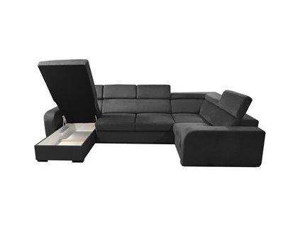 ELIZA U - Pravá - sedací souprava látka MANILA 19 - grafitová (PANORAMIC BOTM+2F+Rr+1B) -  (D) (K250)novinka