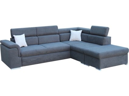 BORGO Levá - sedací souprava látka CELÁ tmavě šedá CURIO 97/ polštářky CURIO 80 světle šedá - kolekce "E" (FE) (3BALÍKY) (K250-Z) NOVÁ LÁTKA