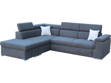 BORGO Pravá - sedací souprava látka CELÁ tmavě šedá CURIO 97/ polštářky CURIO 80 světle šedá - kolekce "E" (FE) (3BALÍKY) (K250) NOVÁ LÁTKA