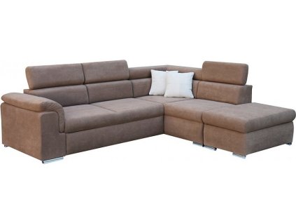 BORGO Levá - sedací souprava látka CELÁ hnědá CURIO 20/ polštářky CURIO 09 béžová - kolekce "E" (FE) (3BALÍKY) (K250) NOVÁ LÁTKA