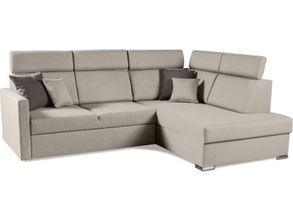 SANTORINI XL - PRAVÁ rohová sedací souprava - látka hnědá WIND 11/ polštářky WIND 28 čokoládová (SLIM XL) kolekce "MP" (K250) NOVINKA