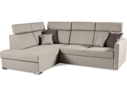 SANTORINI XL - LEVÁ rohová sedací souprava - látka hnědá WIND 11/ polštářky WIND 28 čokoládová (SLIM XL) kolekce "MP" (K250) NOVINKA