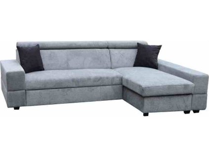 CAIRO NEW - Levá- rohová sedací souprava, látka ŠEDÁ Aragon 93/polštářky Aragon 99 ČERNÁ -2balíky, kolekce "FE" (FE) (K250)NOVÁ LÁTKA