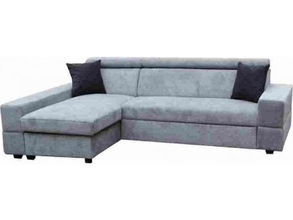 CAIRO NEW - Pravá- rohová sedací souprava, látka ŠEDÁ Aragon 93/polštářky Aragon 99 ČERNÁ -2balíky, kolekce "FE" (FE) (K250)NOVÁ LÁTKA
