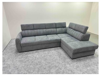 CUBE - PRAVÁ  sedací souprava (CASTEL) látka - ARAGON 93 šedá - celočalouněná i záda  - kolekce "B" (K250-Z) NOVINKA